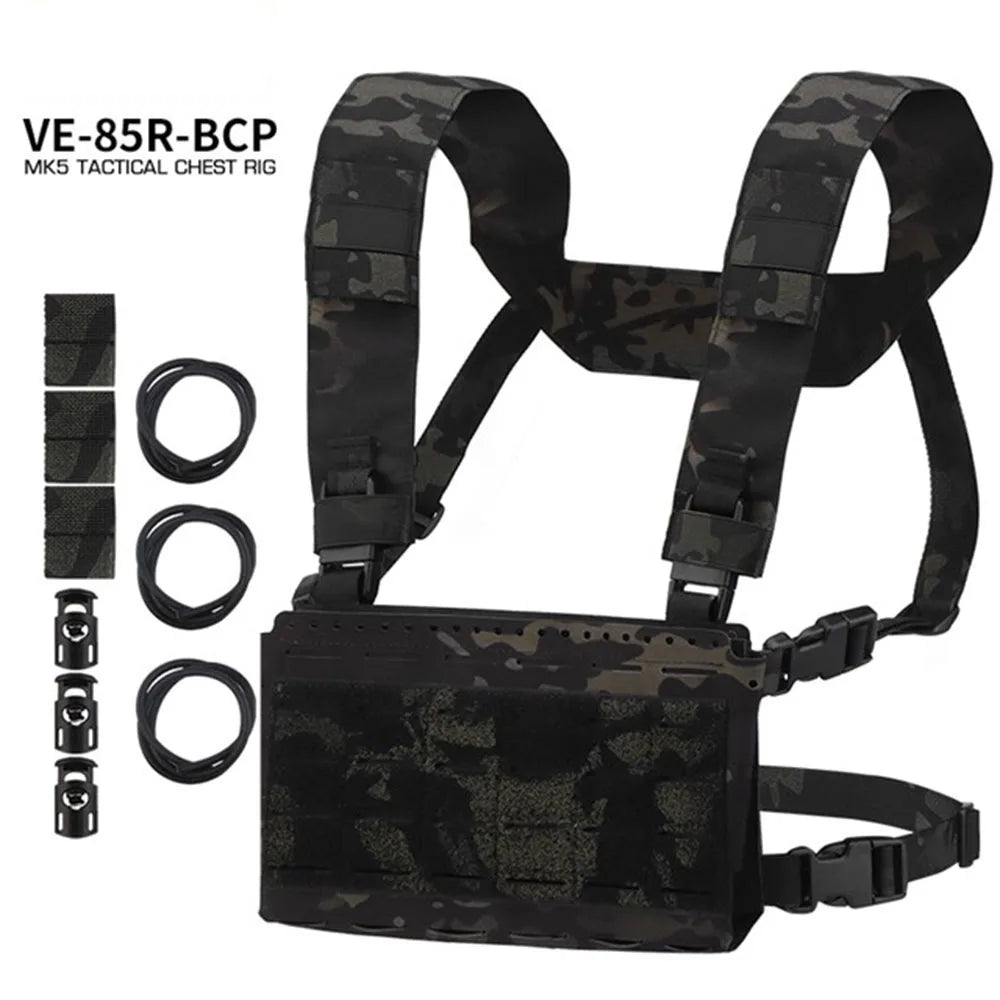 Tactical MK5 Chest Rig Laser Cutting Molle SS Micro Fight Chassis Placard 5.56 Triple Magazine Pouch Vest Plate Carrier