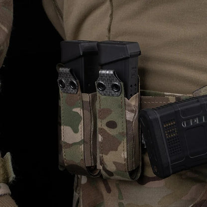 Elastic Pistol Mag Pouch 9MM Elastic 9mm Pistol Magazine Pouch Quick Access MOLLE Panel Airsoft Sidearm Organizer