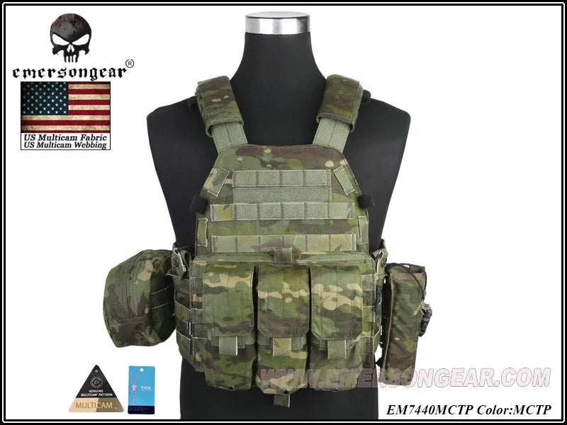 Emersongear For LBT 6094 Style Plate Carrier W/3 Pouches Tactical Vest Protective Gear Body Guard Armor Airsoft Hunting