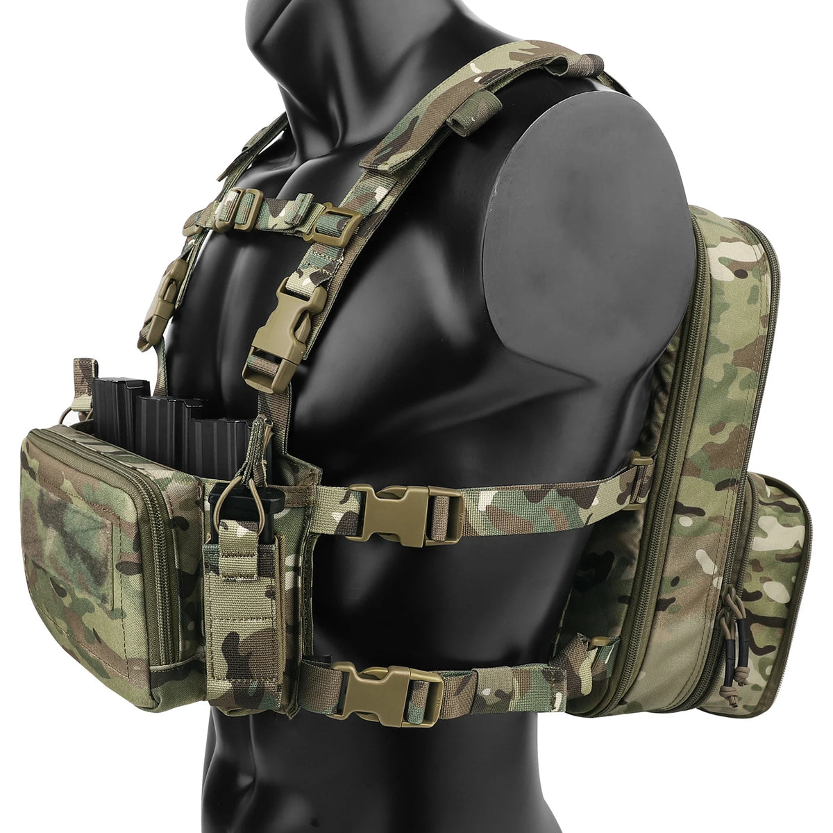 KRYDEX Expandable Flatpack D3 Backpack with Tactical D3CR Chest Rig Rifle AK M4 Magazine Pouch Hiking Hunting Bag Vest