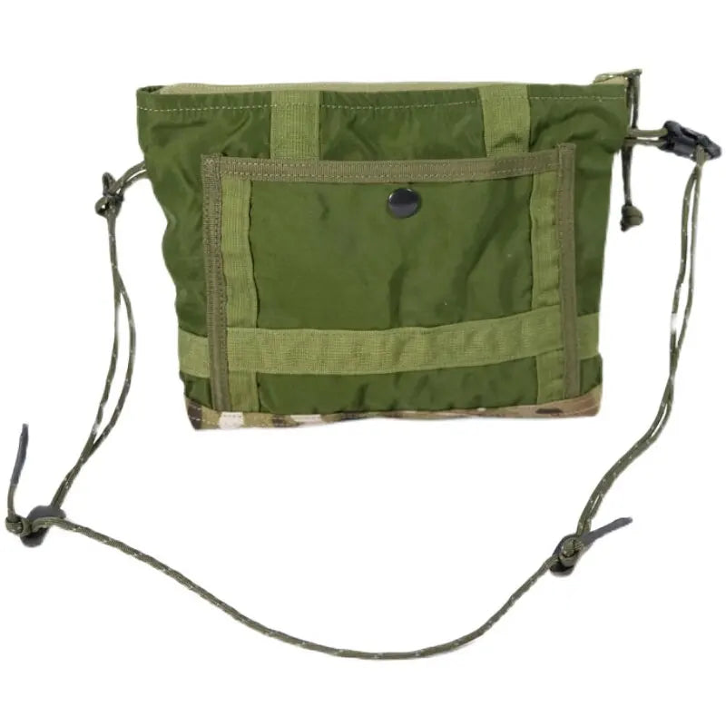 Upcycled Military‑Style Crossbody Pouch, Repurposed Aircraft Nylon Sling Bag 2 Pockets for Phone Sunglasses Daily Outdoor Carry