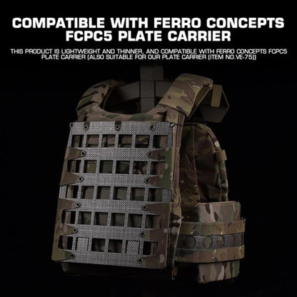 Tactical Molle Zipper Back Panel Board Lightweight Holder Expand Gear Equipment Vest Plate Carrier Hunting Protective Vest