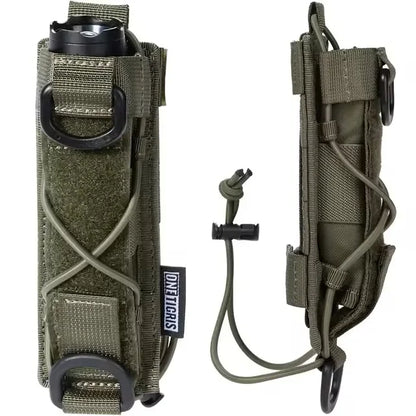 ONETIGRIS Flashlight Holster Molle Flashlight Holder for Belt Tactical Pouch Torch Linear Hand Tool Horizontal Carrying