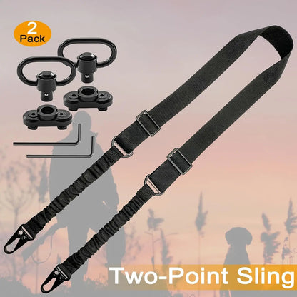 2 Point QD Rifle Sling with Length Adjuster Multi-Mission Sling Strap Outdoor Sport Tactical  AR AK Rifle Universal Gun QD sling