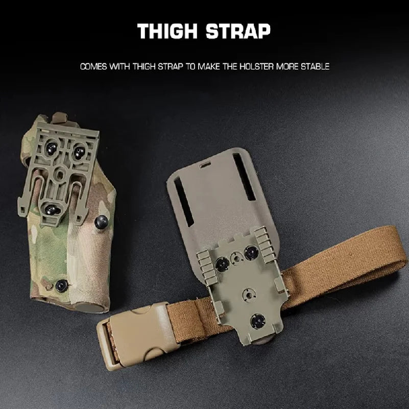 Tactical Pistol Holster for Glock 17/19 with X300/X300U Flashlight Airsoft -832 ALS Quick Release Leggings Holster