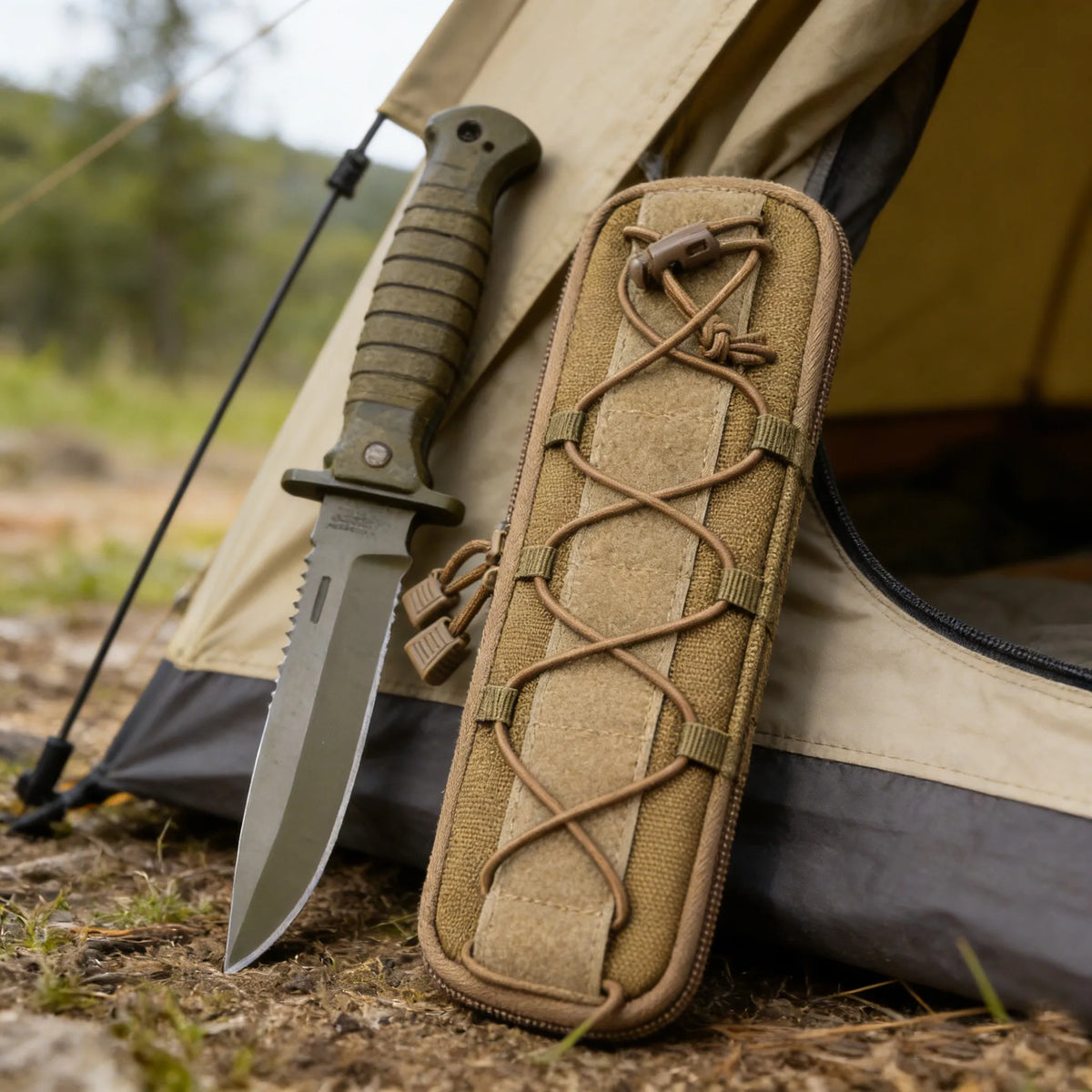 Tactical Molle Knives Pouch EDC Knife Holder Bag Pocket Nylon Outdoor Hunting Camping Flashlight Holster Small Waist Bag