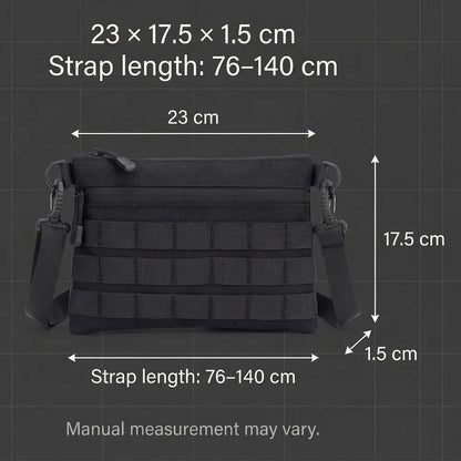 Tactical MOLLE Crossbody Bag Portable 600D Nylon Water Resistant EDC Shoulder Bag for Daily Commute Outdoor Hiking
