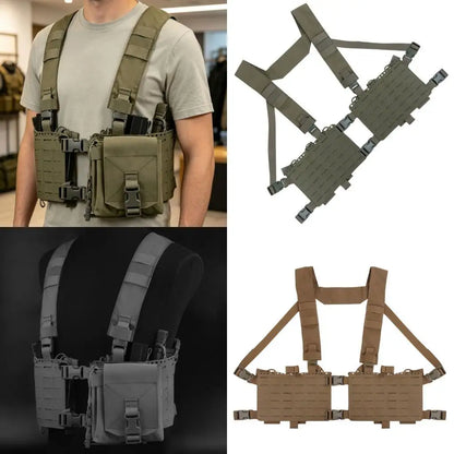 Outdoor Vest with Adjustable Shoulder Straps and Double Storage Pockets Nylon Texture for Outdoor Activity and Training