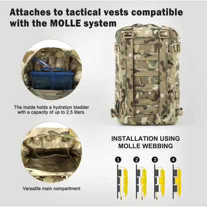 VOTAGOO V5 Tactical Backplate Package Molle Vest Back Panel Carrier for Outdoor Airsoft Hunting Combat Gear