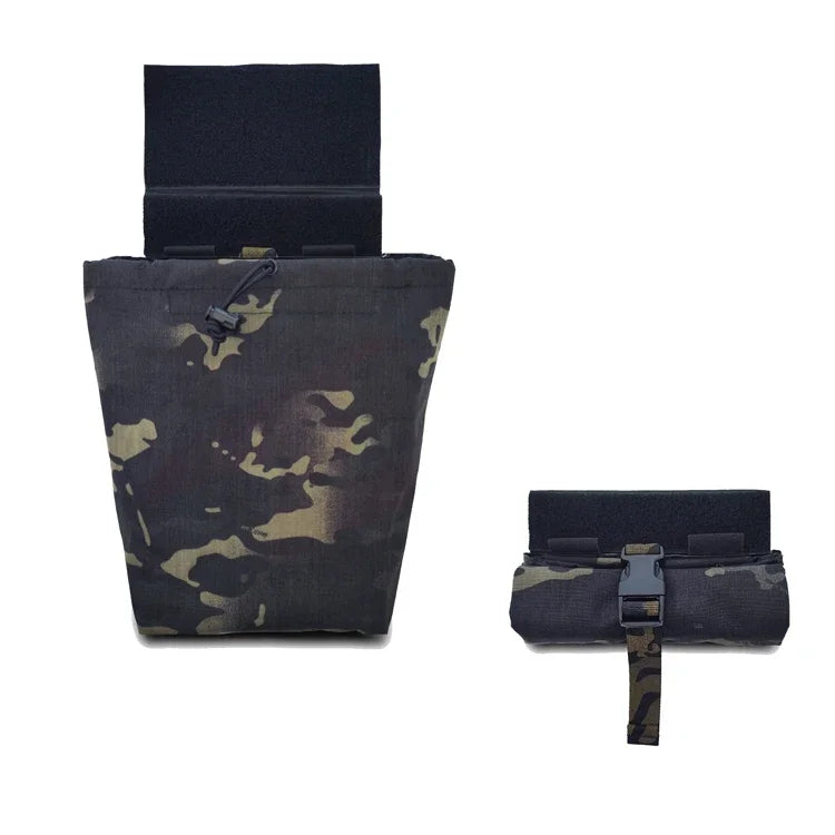 Tactical Foldable Pouch Airsoft Multicam EDC Molle Dump Pouch Hanging Recycling Extended Storage Abdominal Bag