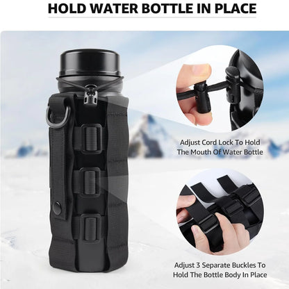Molle Water Bottle Holder Pouch for Backpack Water Bottle Holder Molle Pouch Adjustable Belt Molle Pouches Water Bottle Carrier
