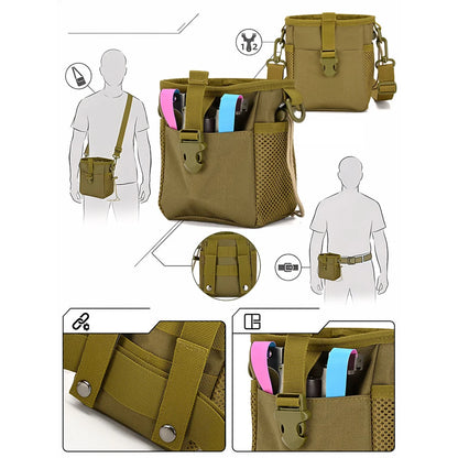 Tactical Magazine Dump Pouch Molle Drawstring Utility Belt Fanny Hip Holster Bag Outdoor Recovery Ammo Pouch Should Waist Bag