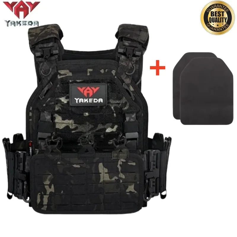 YAKEDA Tactical Vest 6094 Fast detachable light laser cut outdoor hunting black gear carry vest of high quality