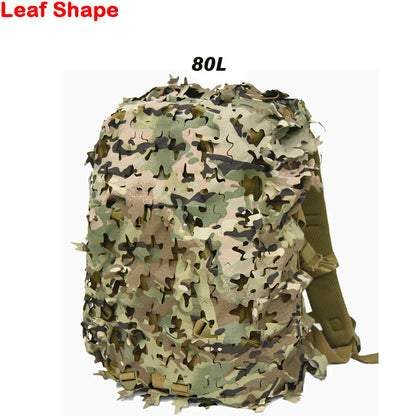 3D Camo Net Backpack Cover 60L 80L  Laser Cut Camouflage Hunting Backpack Cover Paintball Paratrooper Hunting Accessories