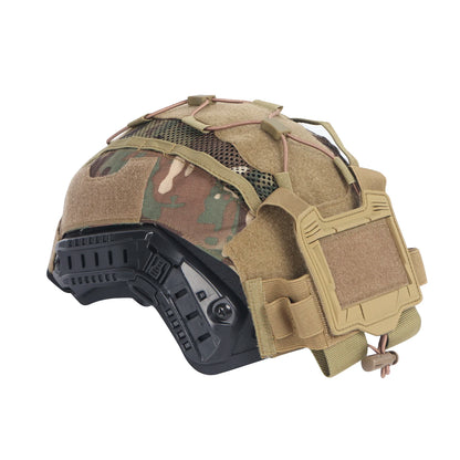 Tactical Helmet Cover Set for Maritime Helmet, NVG Battery Pouch, Hunting Hybrid Mesh Cover for Bump & Ballistic Helmets