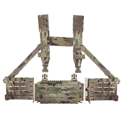 ARC Chest Rig V3 Triple 5.56 Mag Pouch Bilateral Quick Slide MOLLE Panel Airsoft Chest Rig Shoulder Strap Hunting Vest