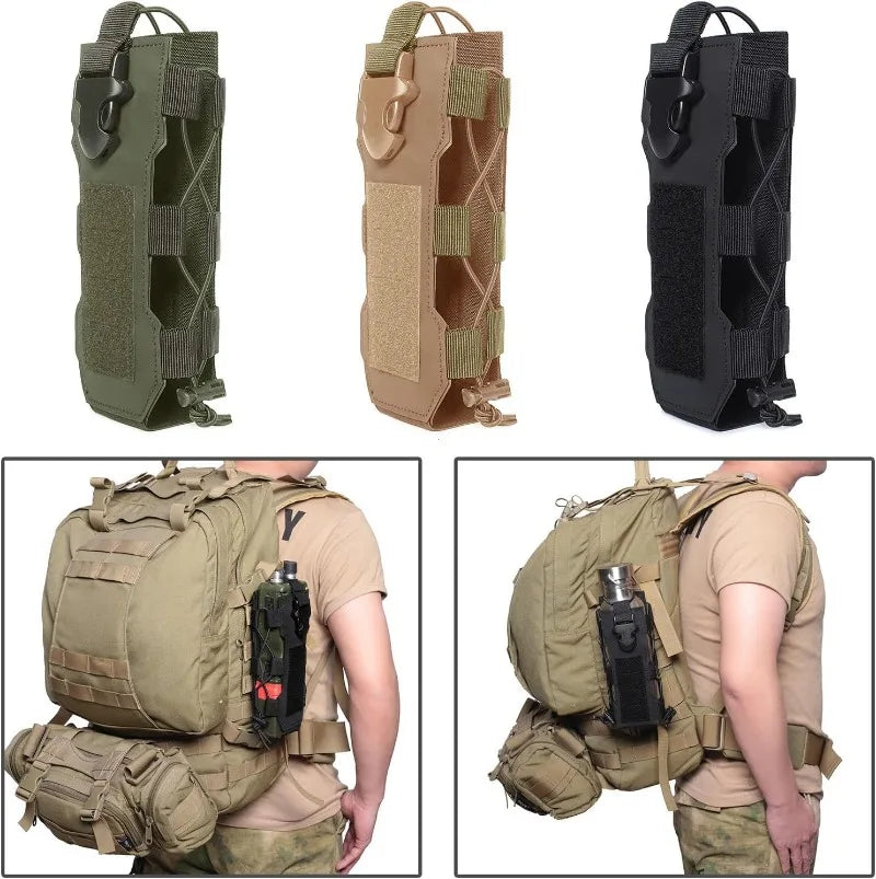 Molle Water Bottle Pouch Radio Holster Waist Pack Outdoor Sport Fishing Camping Hunting Hiking Travel Canteen Kettle Holder Bag