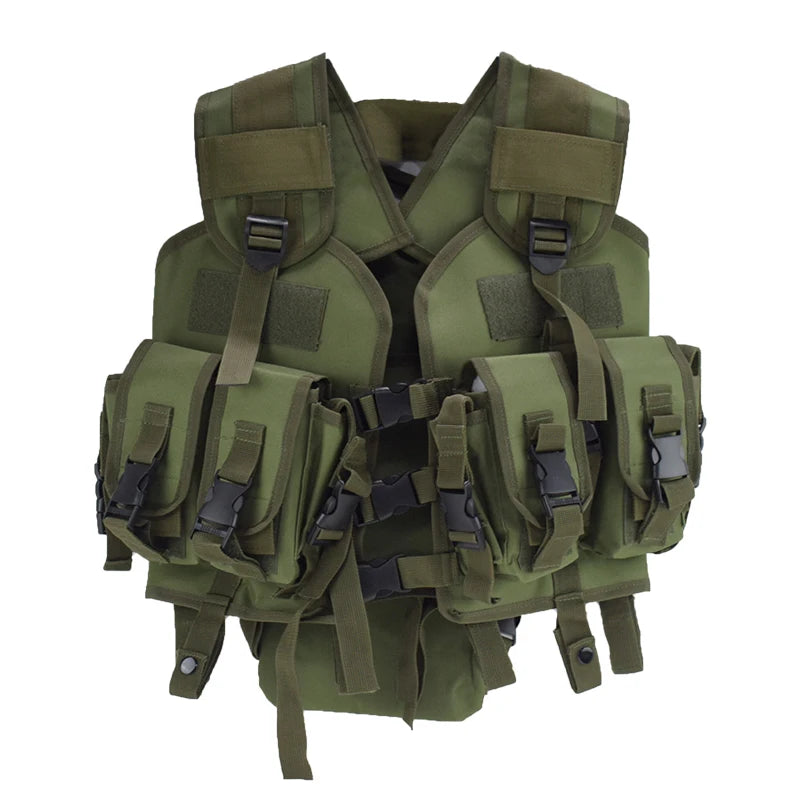 Tactical Molle Vest Men's Hunting Vest With Water Bottle Pocket Camo Airsoft Paintball Gear