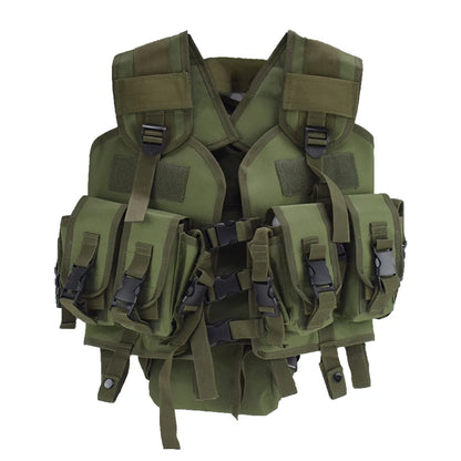 Tactical Molle Vest Men's Hunting Vest With Water Bottle Pocket Camo Airsoft Paintball Gear