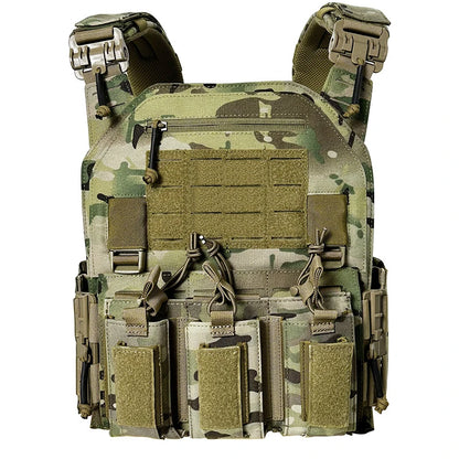 Wear-resistant Quick-Release Laser-Cut MOLLE System Outdoor Hunting Training Tactical Vest Made of Nylon Material