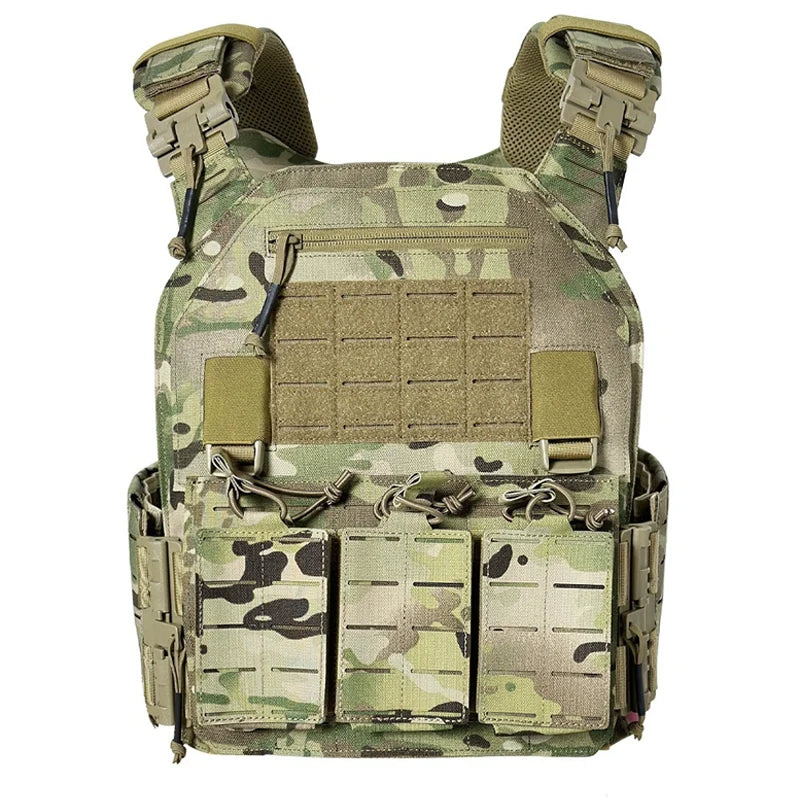 Wear-resistant Quick-Release Laser-Cut MOLLE System Outdoor Hunting Training Tactical Vest Made of Nylon Material