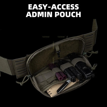 Multi-Caliber Triple Mag Pouch with 9mm Single Mag Pouch & Admin Pouch, Front Placard for K19/KZ/LV119/FCV5 Plate Carrier