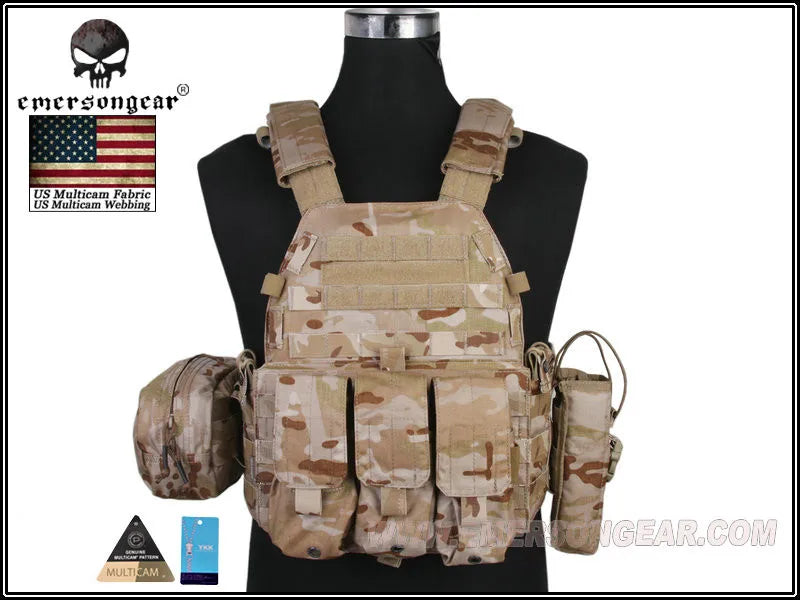 Emersongear For LBT 6094 Style Plate Carrier W/3 Pouches Tactical Vest Protective Gear Body Guard Armor Airsoft Hunting
