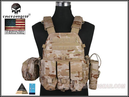 Emersongear For LBT 6094 Style Plate Carrier W/3 Pouches Tactical Vest Protective Gear Body Guard Armor Airsoft Hunting