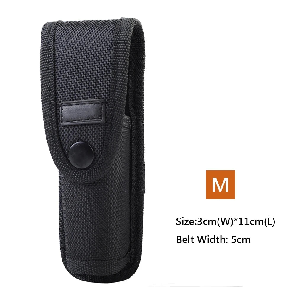 Tactical Molle Flashlight Pouch Holster with Clip Flashlight Torch Cover Case for Belt Outdoor Hunting Hiking Flashlight Holster