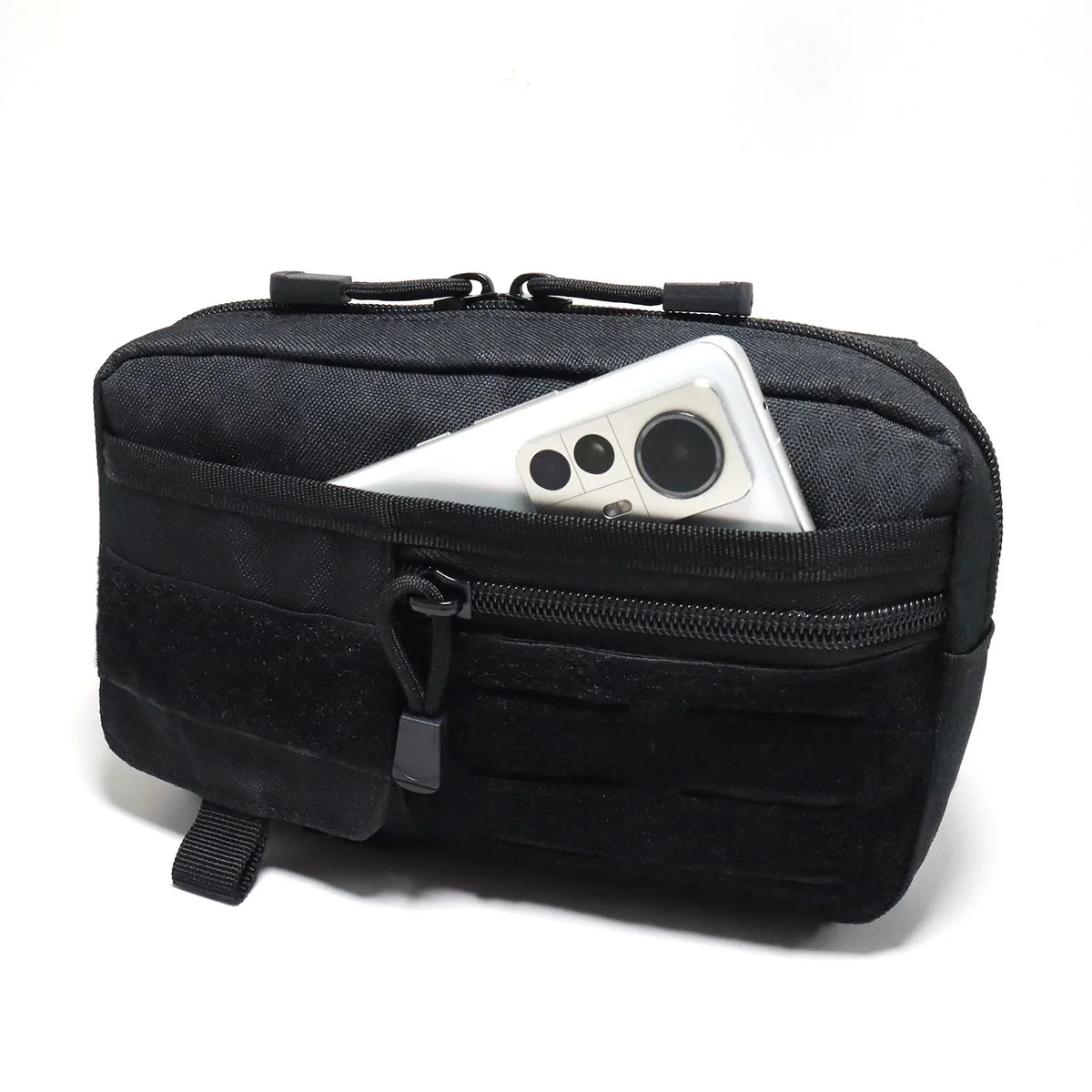 Tactical Molle Horizontal Admin Pouch with Front Drawstring Pocket EMT Pouch EDC Utility Orgaznier Bag Hunting Fanny Pack