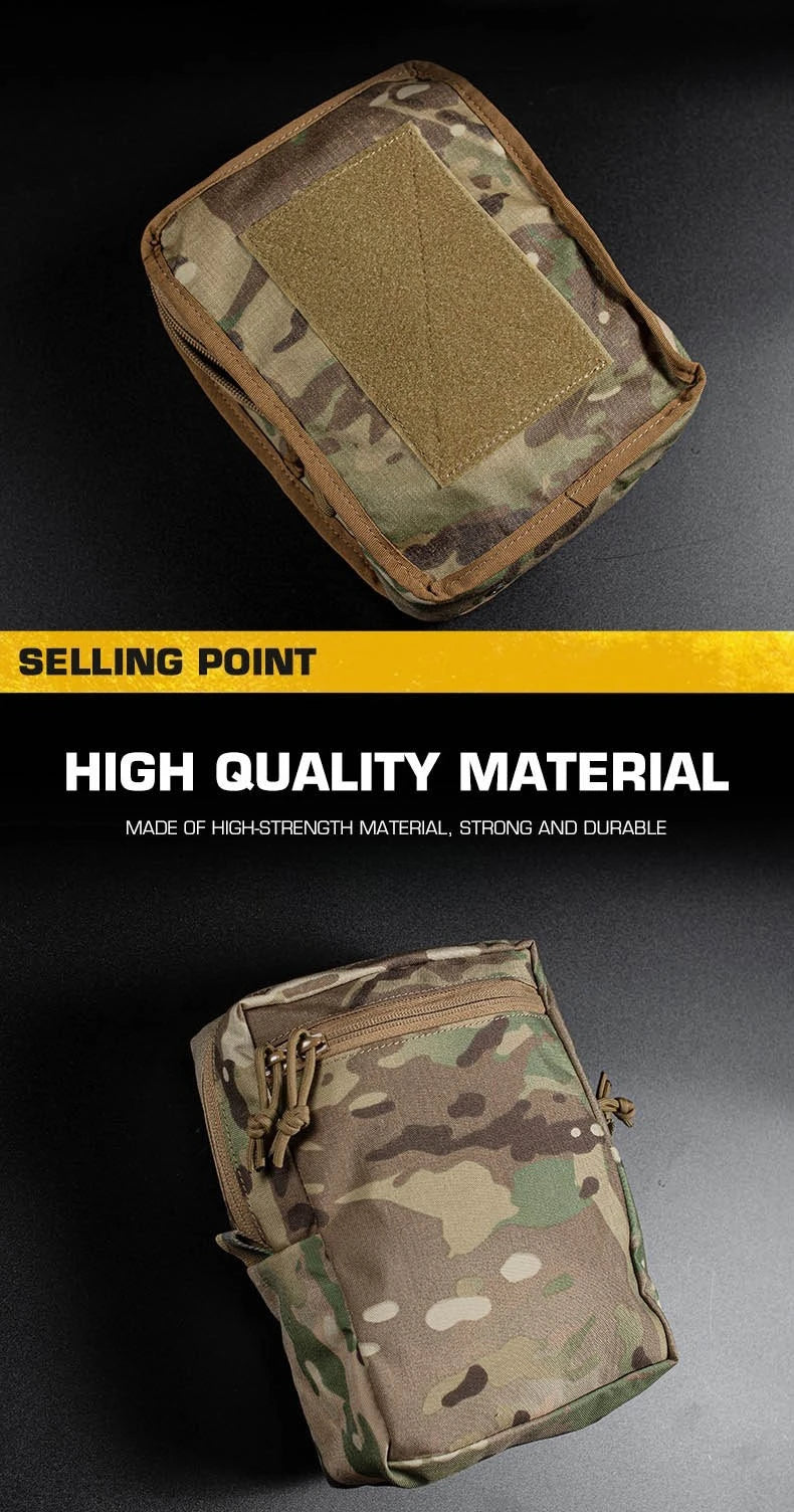GP Tactical MOLLE Pouch Tall General-Purpose Utility Pack Laser Cut Night Vision Goggles Storage Back Panel Hunting Accessories