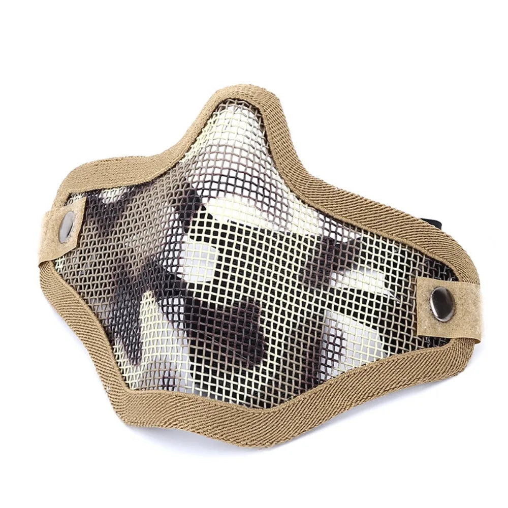 Steel Mesh Half Face Protective Mask Breathable Outdoor Training Face Guard for Airsoft Sports Activities 보호 마스크