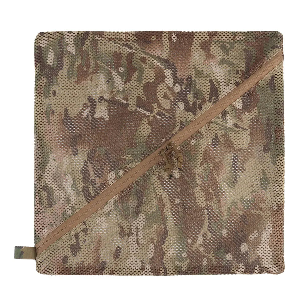 Tactical Style Mesh Pouch Outdoor Camping Travel Clothing Hat Storage Bag Clutter Recycling Pack Breathable Quick Drying 16x16"
