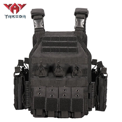 YKEDA 1000D Nylon Plate Carrier Tactical Vest Outdoor Hunting Protective Adjustable Molle Vest for Airsoft Combat Accessories