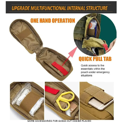Tactical EMT First Aid Pouch Bag Black Green CP Color with Tourniquet Scissors Bandage for Emergency IFAK Trauma Combat