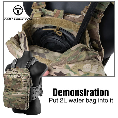 TOPTACPRO Tactical 2L Hydration Bladder Water Bag Foldable Outdoor Water Storage Bag 8908