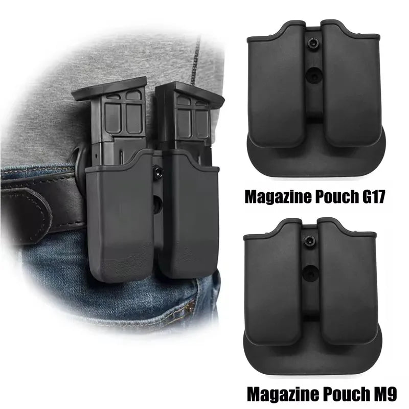 Tactical Double Magazine Pouch Universal Mag Holder Carrier For 9mm .40 Cal Airsoft Hunting Outdoor Accessories