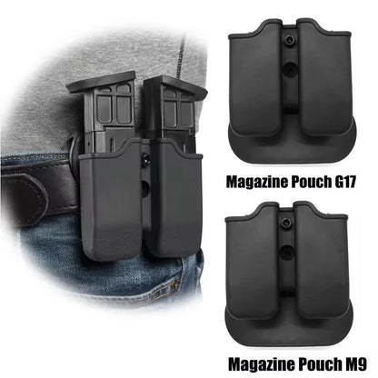 Tactical Double Magazine Pouch Universal Mag Holder Carrier For 9mm .40 Cal Airsoft Hunting Outdoor Accessories