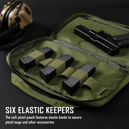 Pistol Bag Concealed Carry Case Soft Padded Handgun Pouch with Magazine Storage Slot Pistol Wallet Hunting Accessories