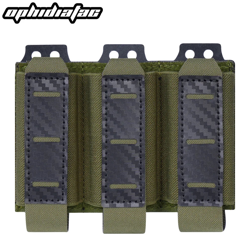 OphidianTac Magazine Pouch 9mm Single Double Triple Magazine Carrier Carbon Fiber MOLLE System Bullet Magazine Pouch
