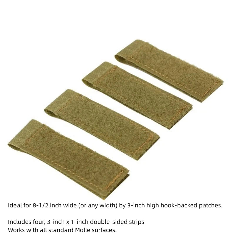 Tactical MOLLE Adapter ID Patches Panel - Hook & Loop Converter Ribbon Strip for Vest, Backpack (Outdoor Accessories)