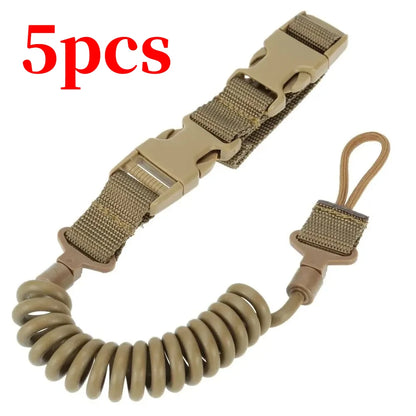 3PCS Tactical Anti-lost Elastic Lanyard Rope Spring Safety Strap Rope For Key Ring Chain Flashlight Hunting Accessories