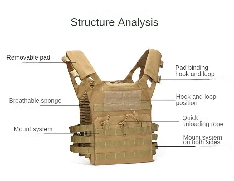 Tactical Vest JPC Body Armor Plate Carrier Airsoft Hunting Combat Vests MOLLE Camo Military Army Vest CS Game Jungle Gear