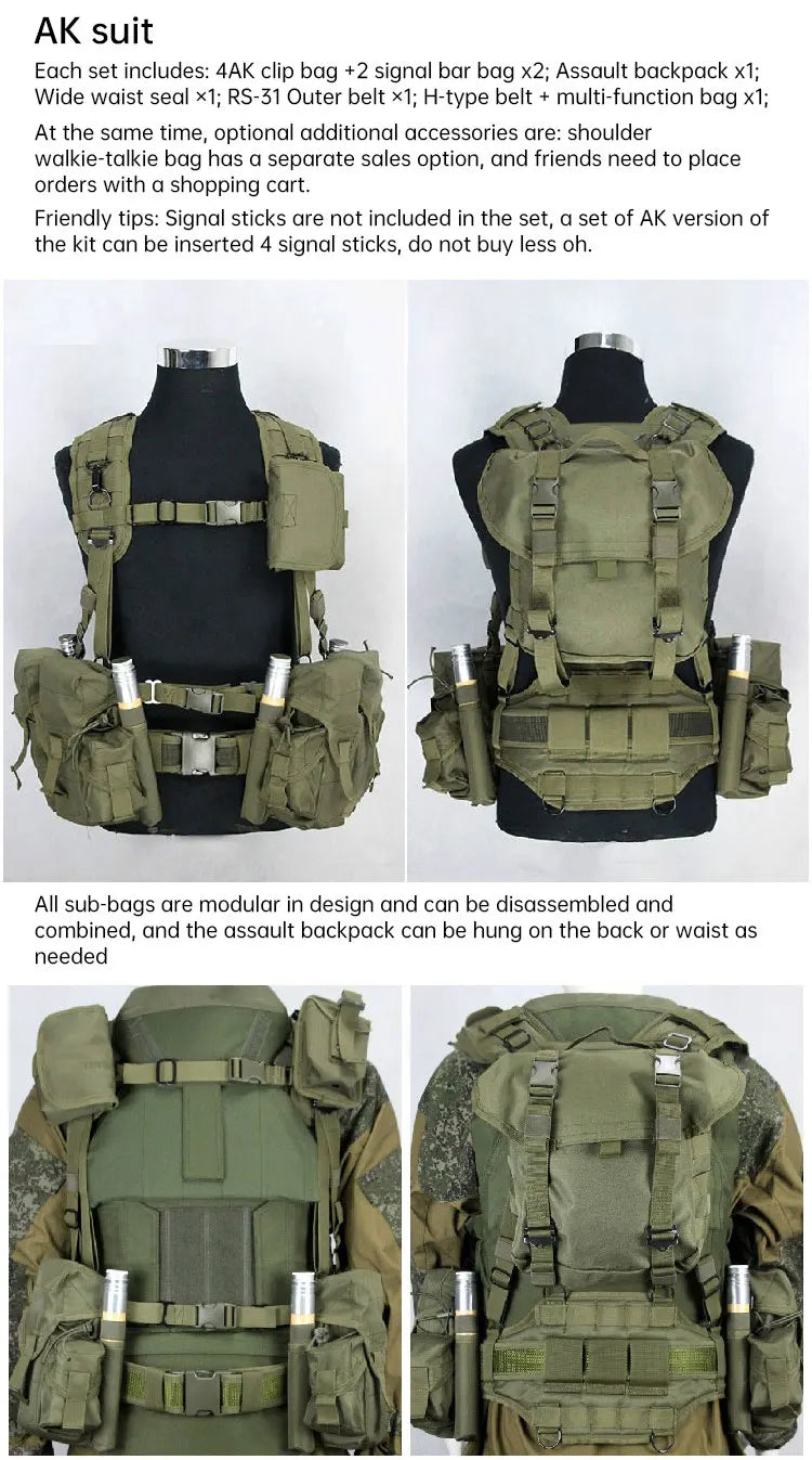 Smersh Tactical Vest Russian Rainbow 6 Combat Equipment Smersh AK Set Outdoor Combat Vest Hunting Outdoor Training Equipment Set