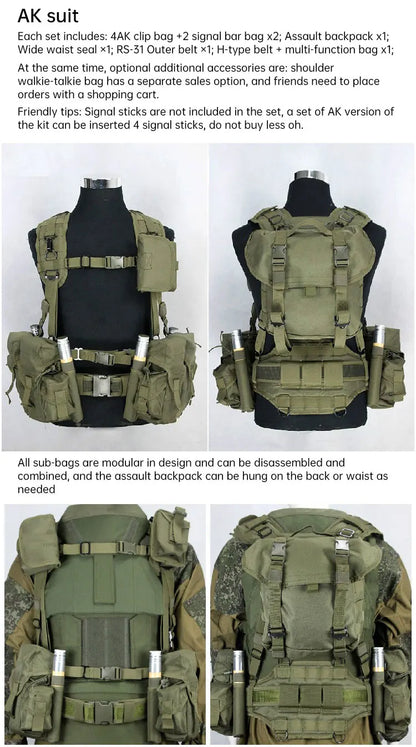 Smersh Tactical Vest Russian Rainbow 6 Combat Equipment Smersh AK Set Outdoor Combat Vest Hunting Outdoor Training Equipment Set