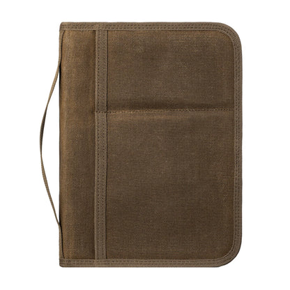 Tactical A5 Notebook Cover Oil Wax Canvas Organizer, Outdoor Journal Sleeve With Handle, EDC Writing Pad Protective Case