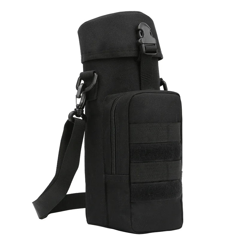 Tactical Molle Water Bottle Pouch Nylon Outdoor Sport Travel Kettle Bag with Shoulder Strap