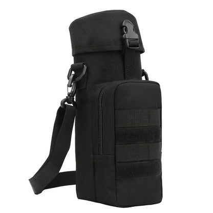 Tactical Molle Water Bottle Pouch Nylon Outdoor Sport Travel Kettle Bag with Shoulder Strap