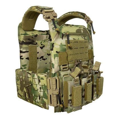 Wear-resistant Quick-release Laser-cut MOLLE System Outdoor Hunting Training Tactical Vest Made of Nylon Material