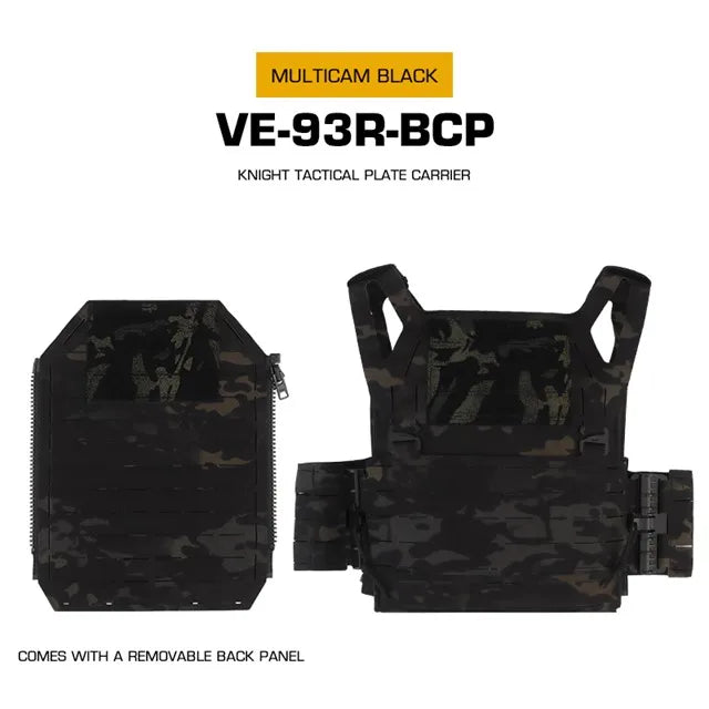 WOSPORT Tactical Vest Camouflage Knight Tactical Quick Release Vest Lightweight MOLLE System Comes With Laser Back Plate